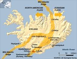 a tektonikus árok Izland alatt